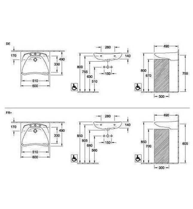 Chậu rửa lavabo Villeroy-boch ViCare 71196101