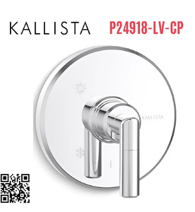 Mặt nạ điều khiển đơn sen tắm âm tường Chrome Kallista P24918-LV-CP
