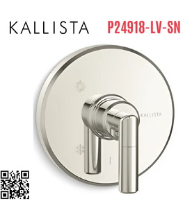 Mặt nạ điều khiển đơn sen tắm âm tường Nickel Kallista P24918-LV-SN