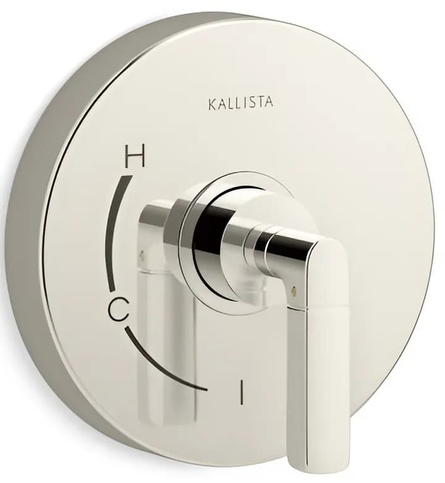 Mặt nạ điều khiển đơn sen tắm âm tường Nickel Kallista P23332-LV-SN