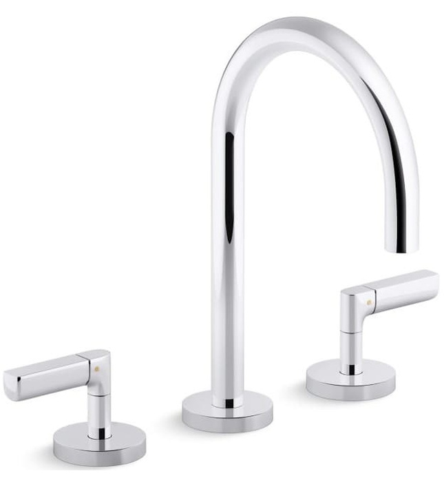 Vòi chậu rửa mặt 3 chân cổ ngỗng Chrome Kallista P23348-LV-CP