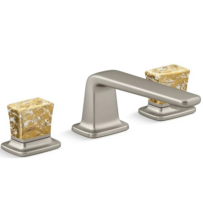 Vòi chậu rửa mặt 3 chân cổ thấp vàng Kallista P24705-GF-AF