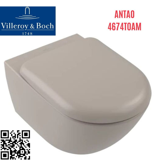 Bồn cầu treo tường Đức Villeroy-Boch Antao 4674T0AM