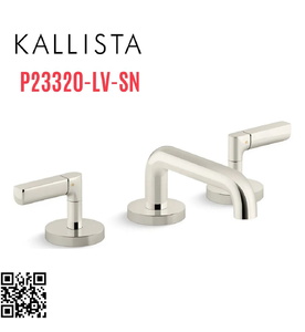 Vòi chậu rửa mặt 3 chân cổ thấp Nickel Kallista P23320-LV-SN