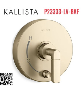 Mặt nạ điều khiển đơn và chuyển hướng vàng Kallista P23333-LV-BAF