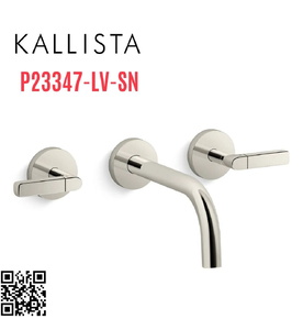 Vòi chậu rửa mặt 3 chân âm tường Nickel Kallista P23347-LV-SN