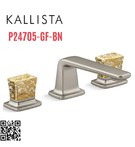 Vòi chậu rửa mặt 3 chân cổ thấp Nickel Kallista P24705-GF-BN
