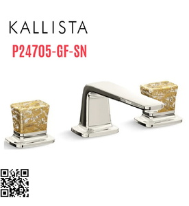 Vòi chậu rửa mặt 3 chân cổ thấp Nickel Kallista P24705-GF-SN