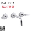 Vòi chậu rửa mặt 3 chân âm tường Chrome Kallista P23347-LV-CP