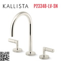 Vòi chậu rửa mặt 3 chân cổ ngỗng Nickel Kallista P23348-LV-SN