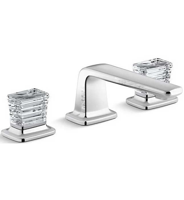 Vòi chậu rửa mặt 3 chân cổ thấp Nickel Kallista P24705-CC-SN