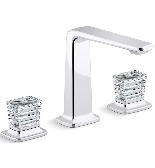 Vòi chậu rửa mặt 3 chân cổ cao vàng Kallista P29383-CC-BAF