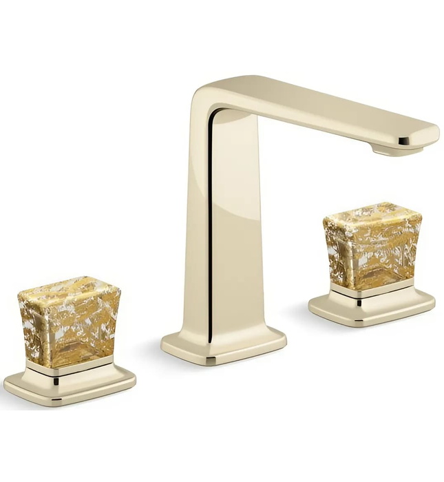 Vòi chậu rửa mặt 3 chân cổ cao vàng Kallista P29383-GF-AF