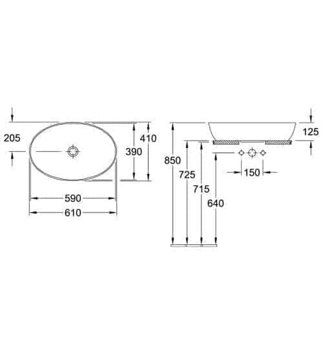 Chậu rửa lavabo dương bàn Đức Villeroy-boch Artis 41986101