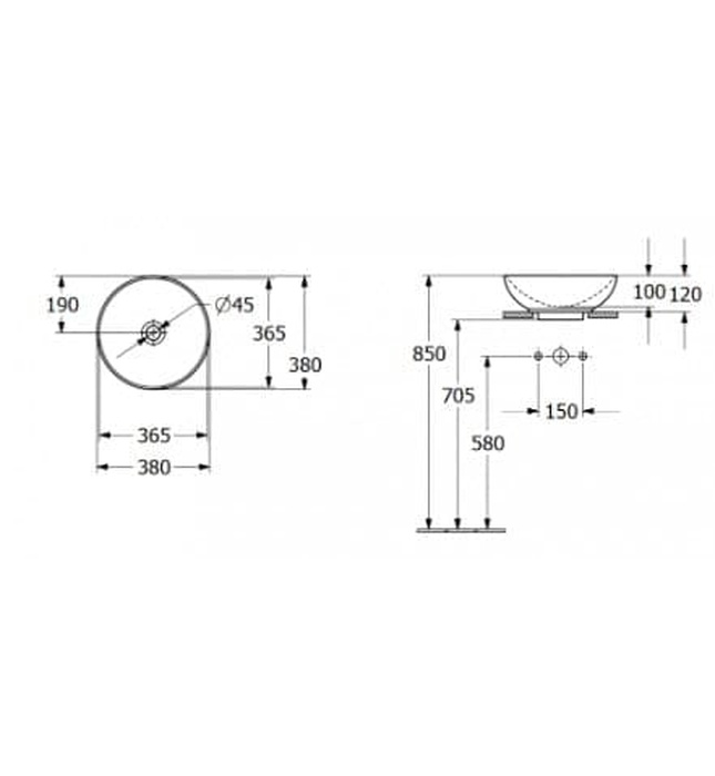 Chậu rửa lavabo dương bàn Đức Villeroy-boch Loop & Friends 4A4900AM