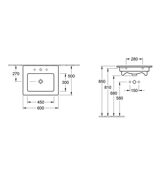 Chậu rửa lavabo Đức Villeroy-boch Venticello 412460R1