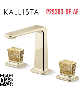Vòi chậu rửa mặt 3 chân cổ cao vàng Kallista P29383-GF-AF