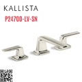 Vòi chậu rửa mặt 3 chân cổ thấp Nickel Kallista P24700-LV-SN