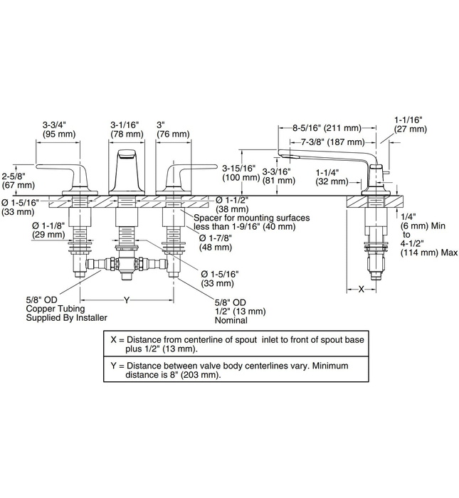 Vòi bồn tắm nóng lạnh màu vàng Kallista P24703-LV-BAF