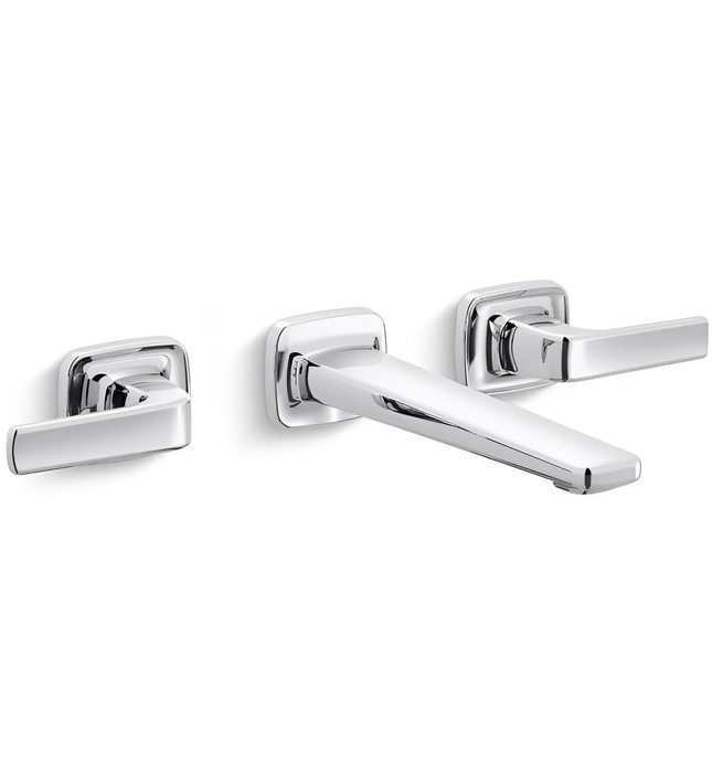 Vòi chậu rửa mặt 3 chân âm tường Nickel Kallista P24702-LV-SN