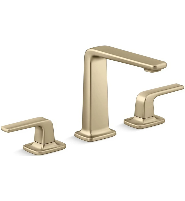 Vòi chậu rửa mặt 3 chân thân cao vàng Kallista P24736-LV-BAF