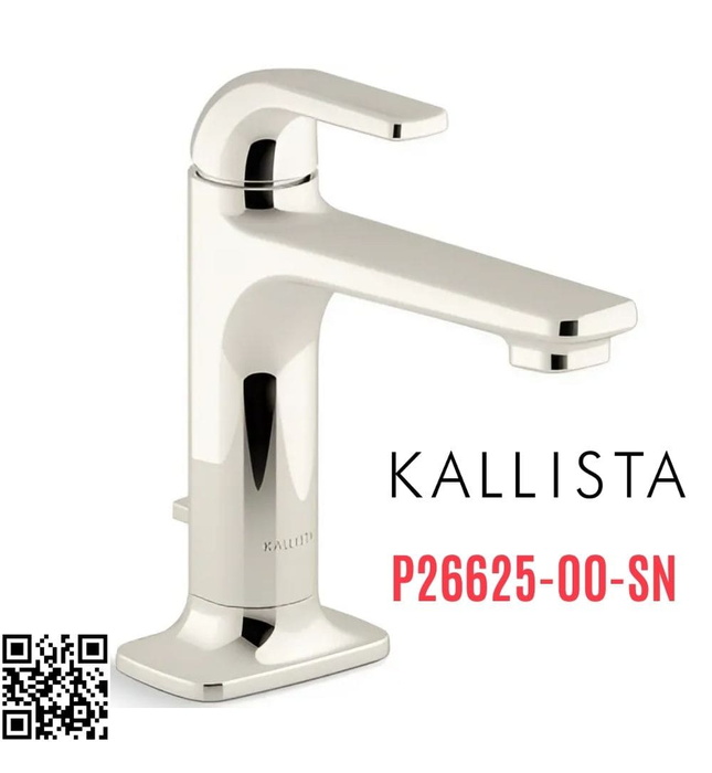 Vòi chậu rửa mặt 1 lỗ thân thấp Nickel Kallista P26625-00-SN