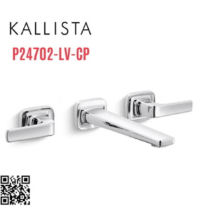 Vòi chậu rửa mặt 3 chân âm tường Chrome Kallista P24702-LV-CP
