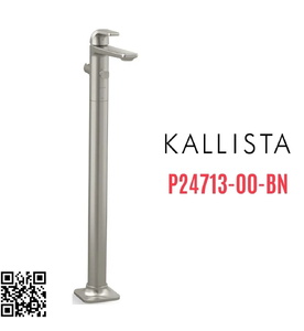 Vòi bồn tắm gắn sàn 1 lỗ nóng lạnh Nickel Kallista P24713-00-BN