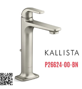 Vòi chậu rửa mặt 1 lỗ thân cao Nickel Kallista P26624-00-BN