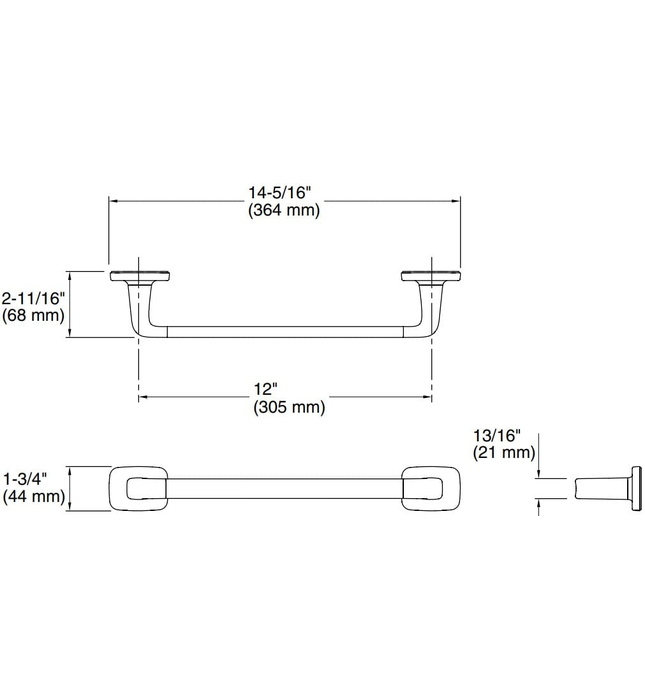 Thanh treo khăn đơn 12" màu Nickel Kallista P34702-00-BN