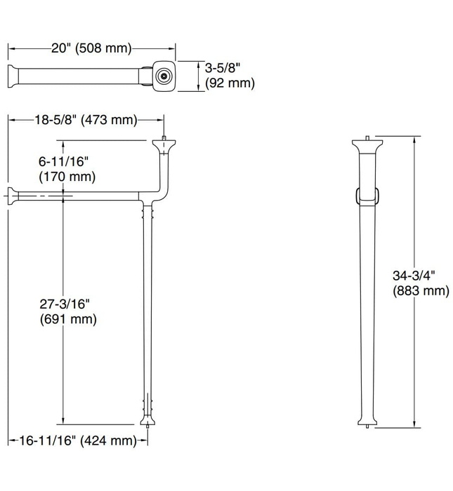 Chân bàn lavabo màu vàng Kallista P77618-00-BAF