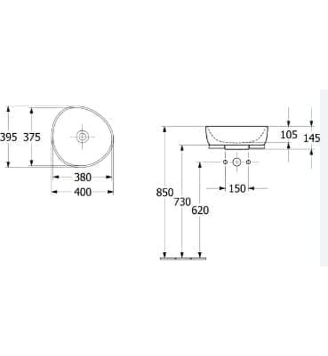 Chậu rửa lavabo dương bàn Đức Villeroy-boch Antao 4A7240AM