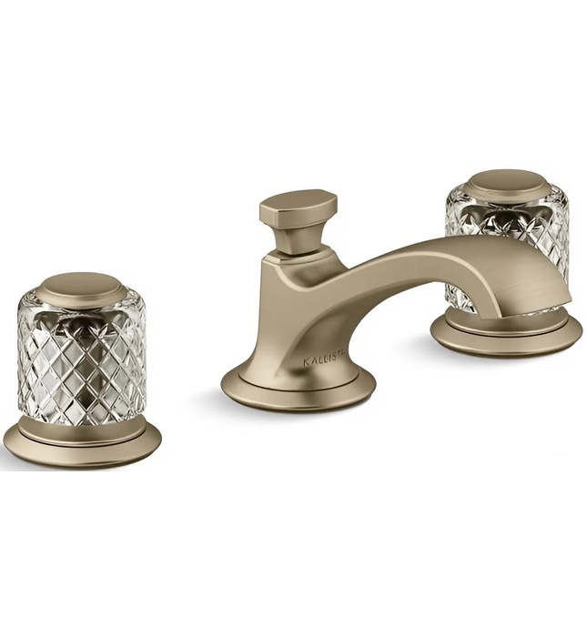 Vòi chậu rửa mặt 3 chân cổ thấp Nickel Kallista P25050-SLG-SN