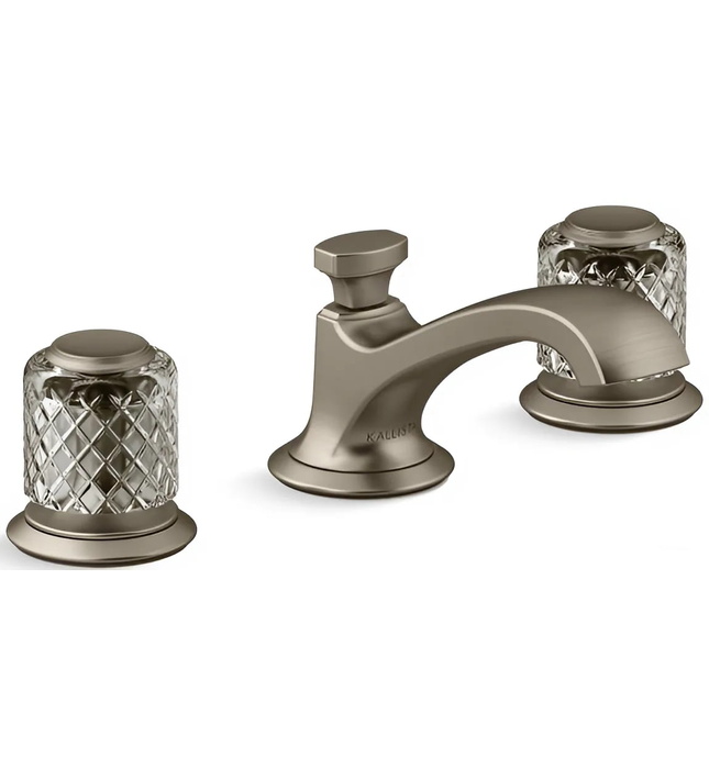 Vòi chậu rửa mặt 3 chân cổ thấp Nickel Kallista P25050-SLG-SN