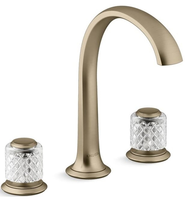 Vòi chậu rửa mặt 3 chân cổ vòm Nickel Kallista P25051-SLC-SN