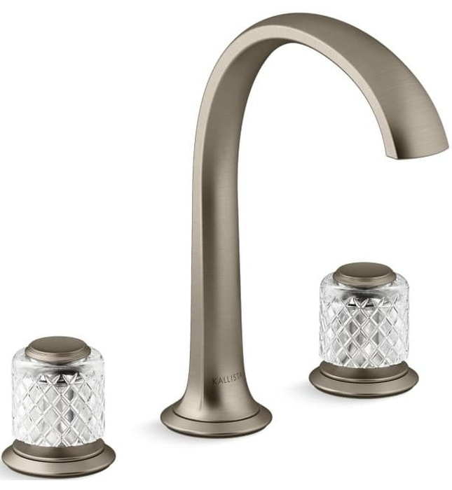 Vòi chậu rửa mặt 3 chân cổ vòm vàng Kallista P25051-SLC-BAF