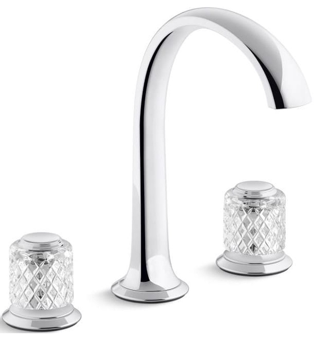 Vòi chậu rửa mặt 3 chân cổ vòm Chrome Kallista P25051-SLC-CP