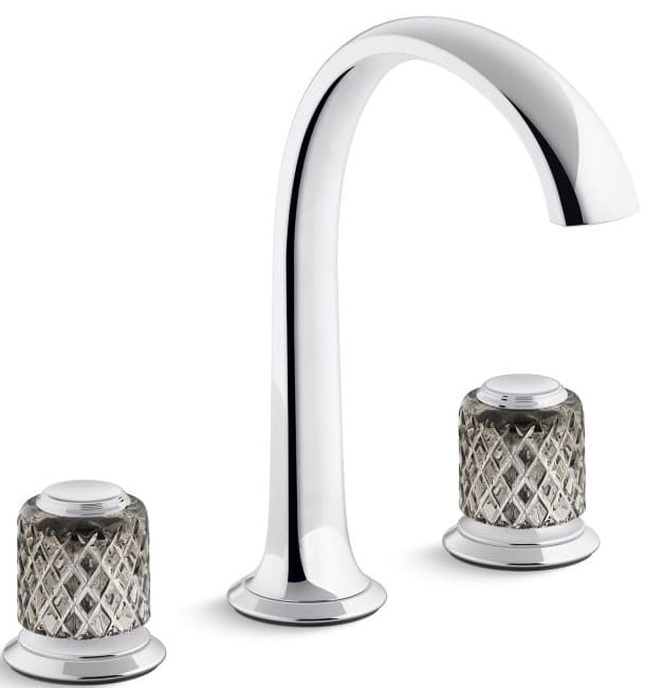 Vòi chậu rửa mặt 3 chân cổ vòm vàng Kallista P25051-SLG-BAF