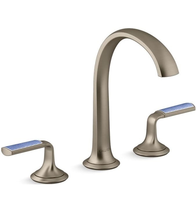 Vòi chậu rửa mặt 3 chân cổ vòm vàng Kallista P25055-CBW-BAF