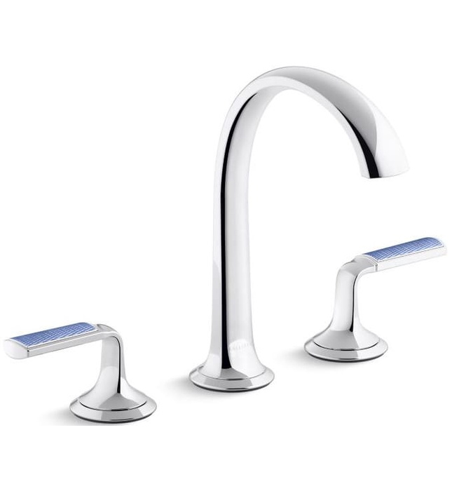 Vòi chậu rửa mặt 3 chân cổ vòm vàng Kallista P25055-CBW-BAF