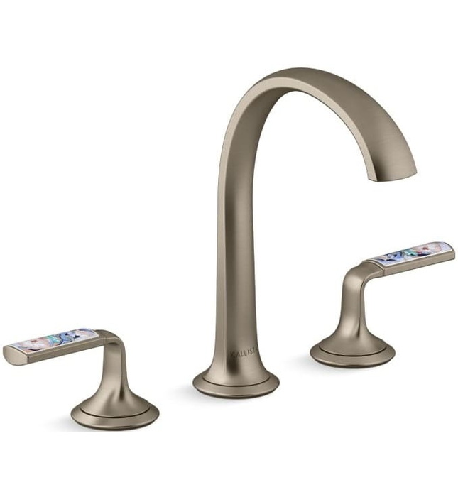 Vòi chậu rửa mặt 3 chân cổ vòm Nickel Kallista P25055-SPR-SN