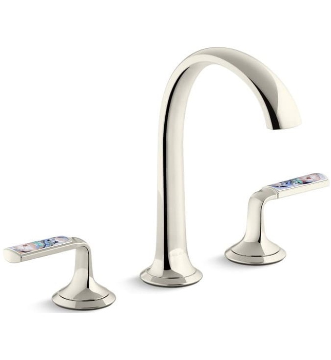 Vòi chậu rửa mặt 3 chân cổ vòm Nickel Kallista P25055-SPR-SN