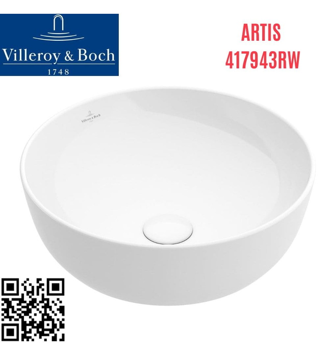 Chậu rửa lavabo dương bàn Đức Villeroy-boch Artis 417943RW