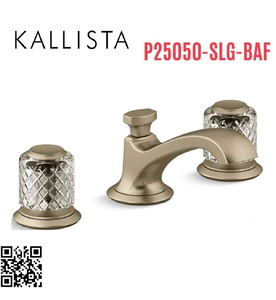 Vòi chậu rửa mặt 3 chân cổ thấp vàng Kallista P25050-SLG-BAF