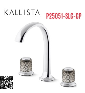 Vòi chậu rửa mặt 3 chân cổ vòm Chrome Kallista P25051-SLG-CP