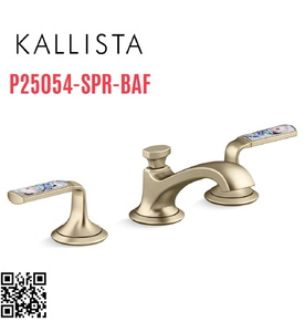 Vòi chậu rửa mặt 3 chân cổ thấp vàng Kallista P25054-SPR-BAF