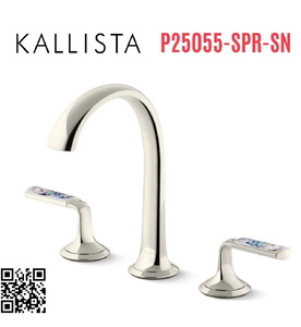 Vòi chậu rửa mặt 3 chân cổ vòm Nickel Kallista P25055-SPR-SN