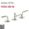 Vòi chậu rửa mặt 3 chân cổ thấp Nickel Kallista P25054-CBW-SN