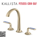 Vòi chậu rửa mặt 3 chân cổ vòm vàng Kallista P25055-CBW-BAF
