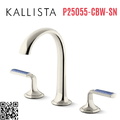 Vòi chậu rửa mặt 3 chân cổ vòm Nickel Kallista P25055-CBW-SN